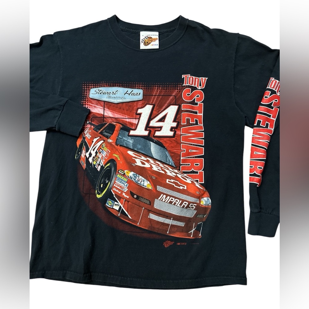 Tony Stewart NASCAR Winners Circle Unisex Long Sleeve T-Shirt Size Large Black
